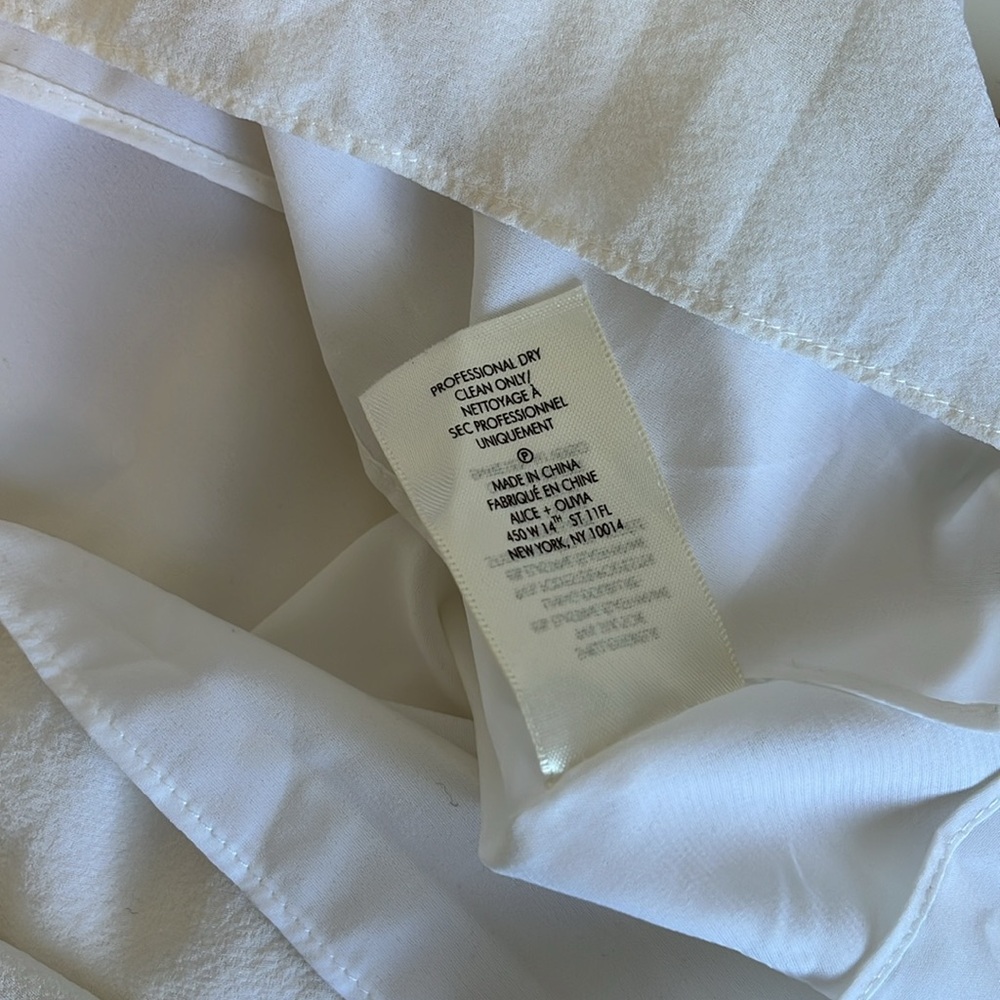 Alice + Olivia White fierra y back tank Silk Slip Dress Size Small - Picture 10 of 12